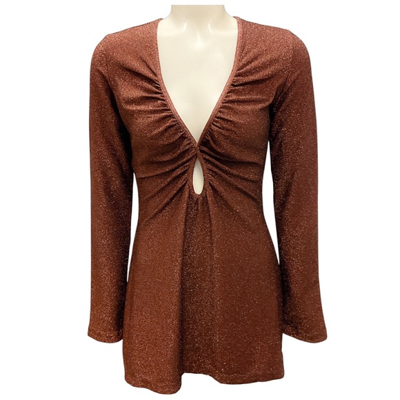 Johanna Ortiz Tops - JOHANNA ORTIZ BRONZE FILIGRANA DE FIESTA TOP